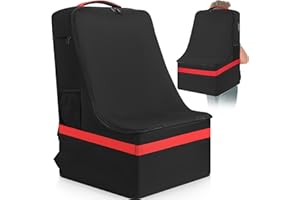 FREEAMG Car Seat Travel Bag for Air Travel, 900D Nylon Cloth Heavy Duty Car Seat Cover with Shoulder Strap, Infant Seat Travel Bag Fits Fits Car Seats & Booster Seats(Black)