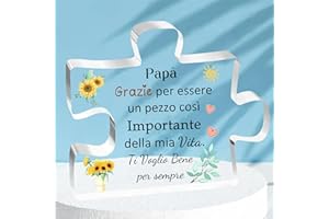 FCZIVA papà Targhe e Cartelli Decorativi Acrilico Placca Ornamenti Uomini Regali Festa del Padre Personalizzato Compleanno Regalo Natale Scrivania Segni Papino Pensionamento Apprezzare Ricordo