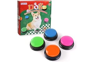 OFVENS Voice Recording Button, Dog Buttons for Communication Pet Training Buzzer, 30 Second Record & Playback, Funny Gift for Study Office Home (4 Packs)