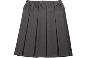 CREATIVEMINDS UK School Uniform Girls Box Pleat Skirt Full Elastic Grey 2-3