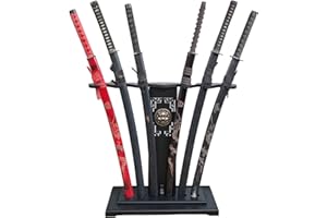 lukar Sword Stand Floor, Multilayer Standing Sword Rack, Wooden Sword Holder Floor Stand, Large Sword Display Stand for Katana Samurai