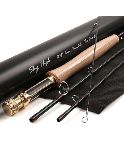 Maxcatch Fiberglass Fly Fishing Rod - 3wt 5wt 6wt 8wt, 4-Piece Travel Rod With Cork Handle