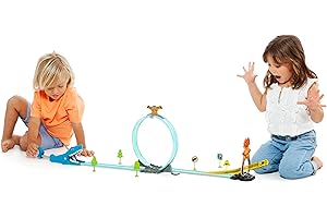 M MOLTO MOLTO | Pista de Coches Shark con Doble Looping, un Coche y 6 Accesorios | Looping Track 360 Grados | Parking de Juguete | Juguetes Educativos para el Desarrollo de Niños | A Partir de 3 Años