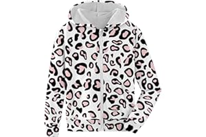 Dancinova Felpa con Zip Ragazze Ragazzi Felpa con Cappuccio a Maniche Lunghe con Stampa Unica per Bambini con Tasche 5-14 Anni