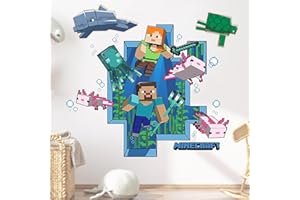 YISKY My World Adesivi Murali, Adesivi Murali per Bambini, Mine-craf Cartoon adesivi da parete, Motivo videogiochi Adesivi Murali, Creeper adesivi Murali, Sticker Muro, per Cameretta Bambino, Soggiorno