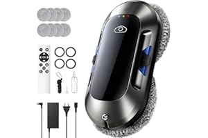 Shiptree Fensterputzroboter mit Doppelter Düse, 6500Pa Elektrischer Fensterroboter, Fernbedienung, 3 Reinigungsmodi, Intelligente Navigation, Kantenerkennung, Sicherheitssystem, Für Glatte Oberflächen