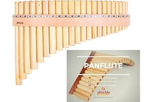 PLASCHKE INSTRUMENTS Flûte de Pan Plaschke avec ceinture en bois, fait à la main avec livre d’instructions, 22 tubes-Do