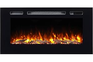 ENDEAVOUR FIRES AND FIREPLACES Chimenea eléctrico Hawnby, E140R 220/240Vac, 1&2kW, troncos de árboles & Cristal, Control remoto programable de 7 días (40")