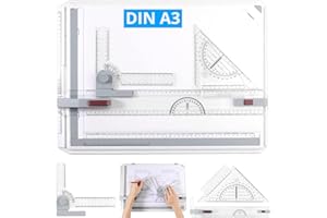 ‎ESYNIC eSynic Zeichenplatte DIN A3 Zeichenbrett Einfache Multifunktions Zeichentisch A3 Schnellzeichendreieck für Studenten Designer exaktes Arbeiten