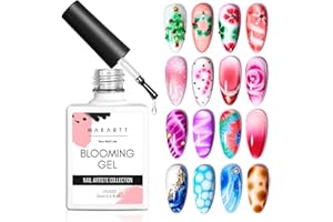 Makartt Clear Blooming Gel Esmalte Semipermanente De Uñas UV LED Soak Off de 15 ml para Efecto de Propagación, Esmalte de Uñas de Mármol, Pintura en Gel, Diseños de Uñas para DIY, flor,
