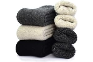 YZKKE 3Pack Mens Super Thick Wool Warm Socks - Soft Comfort Casual Crew Winter Socks