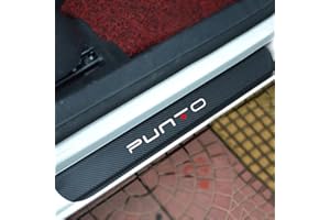 EAGLEG 4 Pezzi Car Adesivi Soglia Fibra Carbonio per Fi-at 500 500x 500l Panda Tipo Punto Bravo, Battitacco Pedal Stickers AntiGraffio Pellicola Protettiva, Auto Styling Accessori, Punto White