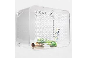 ‎G U T H E LIFESTYLE Sparbox mit Zahlen ankreuzen mit Stift, Spardose aus Acryl Glas, Wiederverwendbare durchsichtig große Spardose Sparziel, Geld sparen, Kinder, Goalsaver Box aus Plexiglas, Sparbüchse 1000 Euro