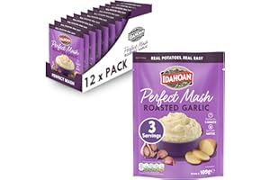 Idahoan Roasted Garlic Mash Potato - Gluten Free Vegetarian Mash Potatoes Cooks in 1 Minute Ready to Eat Food Roasted Garlic Bulk