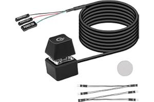 ‎SINLOON SinLoon Desktop Switch Desktop-Computer Netzschalter Externer Fernstart Computer Motherboard Netzschalter Knopf Verlängerungskabel mit LED-Licht
