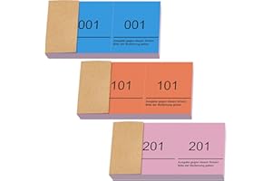 Nezyo Bloques Numerados 1-300 Boletos de Rifa con Números Dobles 10cm x 5cm Papeletas Rifa para Guardarropa Sorteos Eventos Fiestas Ferias y Golosinas(Azul, Naranja, Rosa)