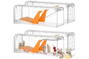 Glovios Trampa Ratones Vivos Paquete de 4 Reutilizables, Aptos para Animales sin Contacto trampas para Ratas para Exterior e Interior Trampa para Ratas fácil de Limpiar