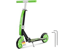 ‎KESSER KESSER® Scooter Roller Kinderroller Cityroller Tretroller Kickroller klappbar höhenverstellbar, Kickscooter bis 100kg, Hinterradbremse, rutschfeste Trittfläche, bis 190cm Körpergröße, inkl. Tragegurt
