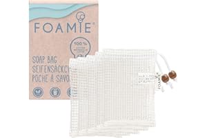‎FOAMIE Foamie Seifensäckchen 5er Set, Bio Seifenbeutel für festes Shampoo & festes Duschgel Seifenreste, Seifennetz für noch mehr Schaumbildung & Trocknen der Seife, 100% Baumwolle