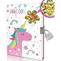 Diario Segreto Con Lucchetto Per Bambine - Tema Unicorno, Peluche, Penna Multicolore E Astuccio, Regalo Ideale Per Ragazze 5-12 Anni - Foto 4