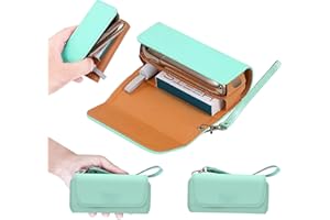 【Phantasy】Custodia in Pelle NAPPA di Alta Qualità per IQOS 3 / IQOS 3 Duo / IQOS2.4 / IQOS2.4 Plus, Astuccio in Tela e Pelle PU,Organizer, Cover/Borsello Sigaretta (Verde-Tiffany)
