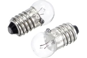 sourcing map E10 Screw Base Miniature Bulbs DC 6V Warm Yellow Light Mini Lamps with Storage Box, Pack of 10