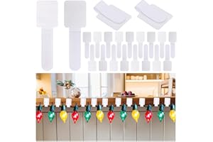 PURPLE STAR 80 Pcs Self Adhesive Christmas Light Wire Clips- Adhesive Cable Tidy Hooks-Damage Free Cord Organizer Holder for Hanging Halloween Christmas Lights Wall Cable