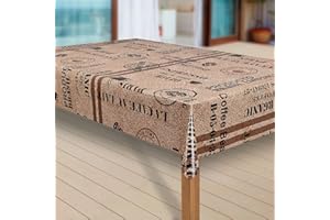 ‎LARO laro Wachstuch-Tischdecke Abwaschbar Garten-Tischdecke Wachstischdecke PVC Plastik-Tischdecken Eckig Meterware Wasserabweisend Abwischbar |49|, Muster:Kaffee Kaffeebohnen braun, Größe:110x200 cm