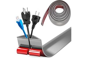MEYUXG Floor Cord Covers Channel, Floor Cable Cover Protector, 5cm x 5m Heavy Duty Wire Cover, Protect Cables and Prevent Trip Hazards, Suitable for All Power Cords, Home, Warehouse, School (Gray)