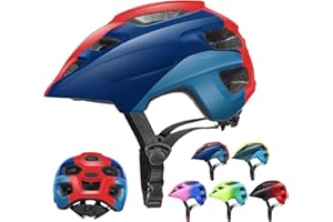Casco Bici Bambino, RaMokey Casco da Bicicletta Per Ragazzo e Ragazze 3-13 Anni, Casco Bici Bambina con Visiera Leggero Traspirante per Skate Scooter e Altri Sport Estermi (S/M 48-56CM)