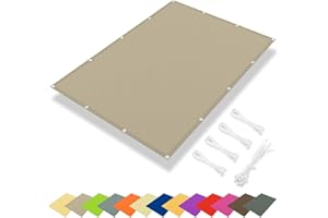 IOAOI Waterproof Sun Shade Sail 1x2M, 95% UV Block Rectangle Awning Canopy, Rectangle Shade Sails Garden Canopy with Free Rope, Square Sun Sail for Outdoor, Patio, Balcony, Pergola-Khaki