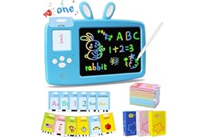 SURPN Learning Educational Toys Gifts for Kids 3+ Years Old, British English, Talking Flash Cards LCD Writing Tablet 384 Words ABC Numbers, Read & Write Toddlers Montessori Speech Therapy Autism Sensory Toy