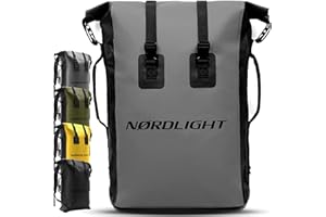 Nordlight Mochila impermeable Dry Bag 35l - (Gris) Roll Top Backpack con correa de transporte acolchada, mochila de bicicleta, mochila de mensajero, senderismo, pesca