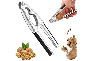 Viechoes hochwertiger nussknacker,Nußknacker Edelstah,Walnüsse Nussknacker mit Rutschfestem,Metall Walnussknacker mit Rutschfestem Griff,für Pecan Walnut haselnüsse mit Schale paranüsse (Schwarz)
