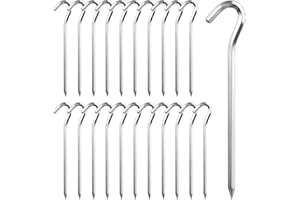 LDERFIV 22 Pièces Sardines de Fixation en Aluminium Piquets et Crochets pour Le Jardin, Camping et Voyage