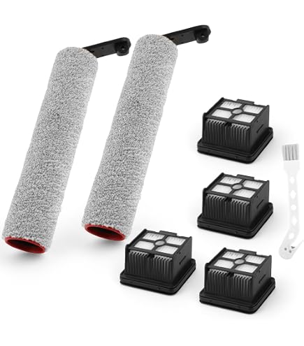 Rrochio Kit Accessoires Dreame H12 Pro - 2 Brosses Rouleau + 3 Filtres HEPA