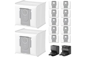 VILLAPOOL 12 Stück Staubbeutel für Roborock Q7 L5+/Q10 S5+/Q5 Pro+/Q5 Max+/S8+/S8 Pro Ultra/S7 MaxV Ultra/S7 Pro Ultra/Q5+/Q7+/Q7 Max+/T8/G10S Pro/Q8 Max+ Staubsauger Absaugstation 3L Staubsaugerbeutel