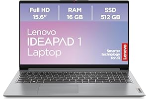 ‎LENOVO Lenovo IdeaPad 1 Laptop | 15.6" Full HD Display | AMD Ryzen 5 7520U | AMD Radeon Grafik | 16GB RAM | 512GB SSD | Win11 | QWERTZ | Cloud Grau | 3 Monate Premium Care