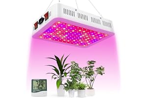 NAILGIRLS Grow Light 2025 Newest 1500W LED Plant Grow Light Full Spectrum,Dual Switch Veg/Bloom Daisy Chain Plant Grow Heat Lamp with Temperature Hygrometer for Indoor Plants Grow