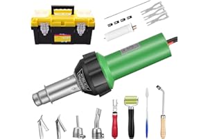Yabumak 1600W Plastic Welder Welding Tool Hot Air Gun 20℃- 600℃ Variable Temperature Control 21 Pieces Hot Air Gun Kit DIY Stripping Paint Shrinking PVC Home Improvement