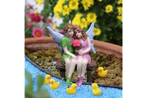Purple Star Fairies for Fairy Garden Accessori Outdoor Piccole statuette di fata Sedute Miniature Fate Figure Decorazioni Piccole Statue Regali Verde