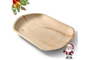ECO LEAF PRODUCTS ECO Leaf 10 Disposable Palm Leaf Serving Platters, Large Oval 22" x 12" (56cm x 30cm), Trays Starters Canape Wedding Plates, Like Wooden Plates | Sturdy Hot Food Trays, Eco-Friendly Food Trays