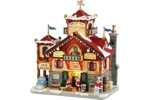 LEMAX Edificio illuminato led "North Pole Outfitters" in resina H24.7 x 23.5 x 14.5 cm