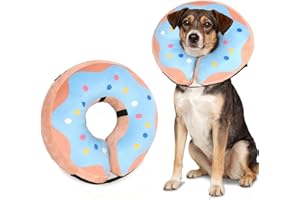 Wsetyy Inflatable Dog Collar for After Surgery, Soft Dog Donut Collar, Protective Pet Recovery Collar Cone for Large Medium Small Dogs and Cats, 4 Size, Adjustable (Sky Blue, M)