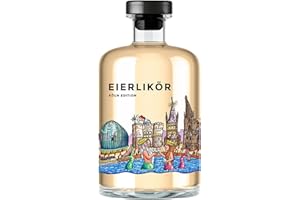 ‎WEILA Eierlikör Köln Edition | perfekt für eggnog, eierpunsch, Geschenk für Weihnachten, Pur, im Waffelbecher zum Löffeln, Kölner Skyline, Koeln|mit Grappa, Vanille, Mandel | 500ml Einzelflasche | 14% Vol.