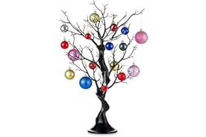 Sziqiqi Artificial Simuladora Falso Árbol Decorativo para Las Mesas, Árbol Desmontable Decorativo para La Mesa De La Recepción De Boda, Idea para Pascua Navidad Halloween Decoración, Negro