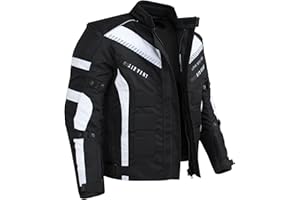 EURO STARS Motorradjacke Herren Textil Jacke mit Protektoren, Wasserdicht, Winddicht, Biker Custom, Touring Quad, Sport Motorcycle Jacket