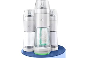 SNOOZI 3er-Set – Baby Nachtflasche mit Flaschenwärmer (3 Flaschen pro Nacht) Babyflasche mit integriertem Milchpulver-Behälter in der Flasche