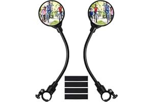 BIEMIAN 2 Pcs Bike Mirrors - 360 Rotatable Wide Angle Rear View Mirrors for Bicycle Handlebar 22-32mm