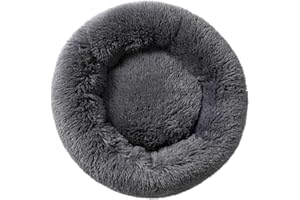 FHODIGOGO Cat Donut Bed Donut Dog Bed Puppy Bed Kitty Bed Warm Cat Bed Dog Cushion Bed Calming Dog Bed Small Dog Bed Rabbit Bed Fluffy Dog Bed Pet Bed Round Dog Bed for Small size (35x35x12CM) up to 3kg Pet
